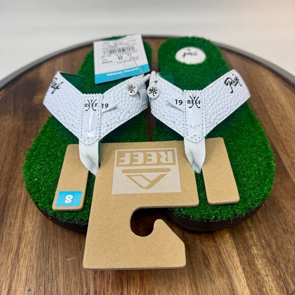 Reef Mulligan ll Golf Flip Flops Men's 8 Turf Grass Tee Bottle Opener NWT - Picture 2 of 7